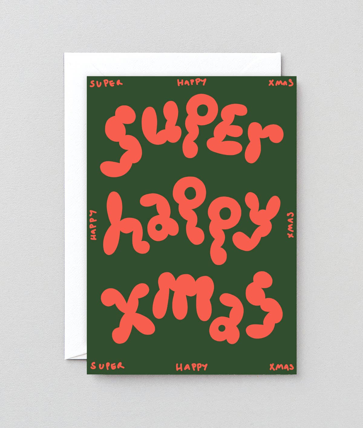 Wrap - SUPER HAPPY XMAS Weihnachtskarte - Grußkarte - ROSA ECK