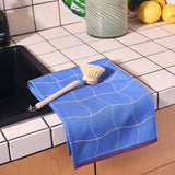 Wrap - WAVE GRID BLUE Geschirrtuch aus Baumwolle - Geschirrtuch - ROSA ECK