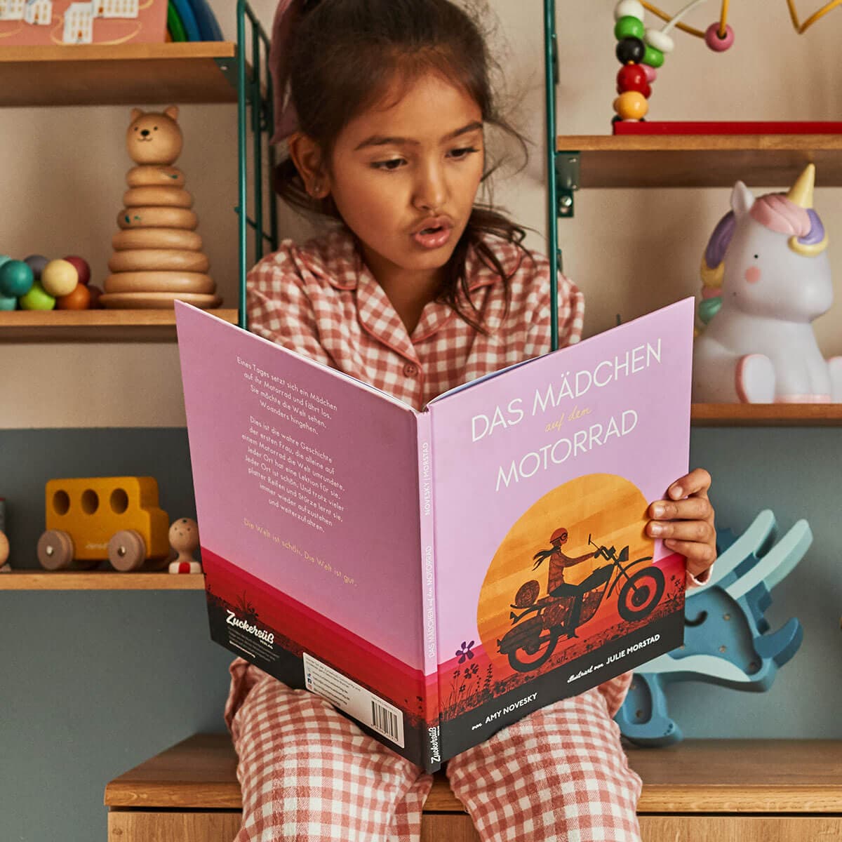 Zuckersüß Verlag - DAS MÄDCHEN AUF DEM MOTORRAD Kinderbuch - ROSA ECK - Amy Novesky, ,